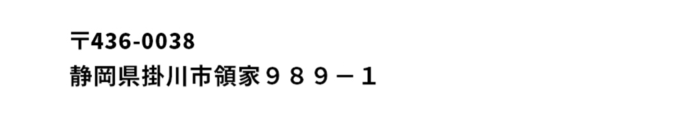 〒436-0038 静岡県掛川市領家989-1