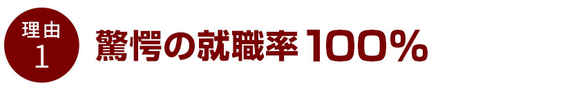 驚愕の就職率100%