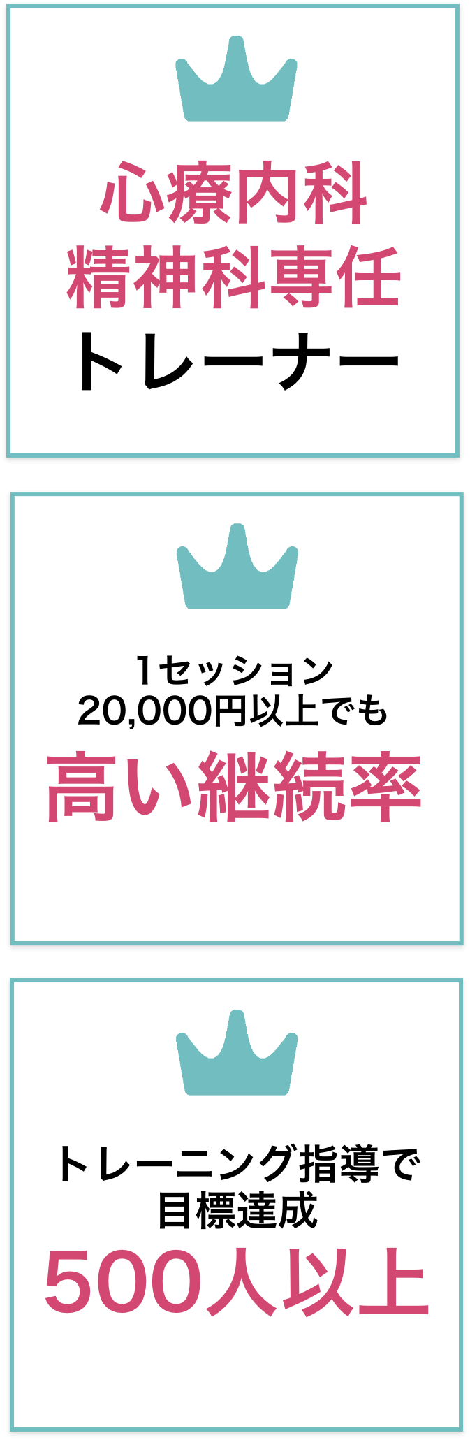 心療内科精神科専任トレーナー,1セッション20000円以上でも高い継続率,トレーニング指導で目標達成500人以上